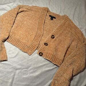 Cozy Tan Button-Up Cardigan